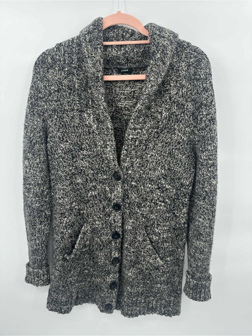J.Crew Womens Y2K Marled Shawl Collar Cardigan Chunky Knit Preppy Grandpa 20270 - Picture 2 of 9
